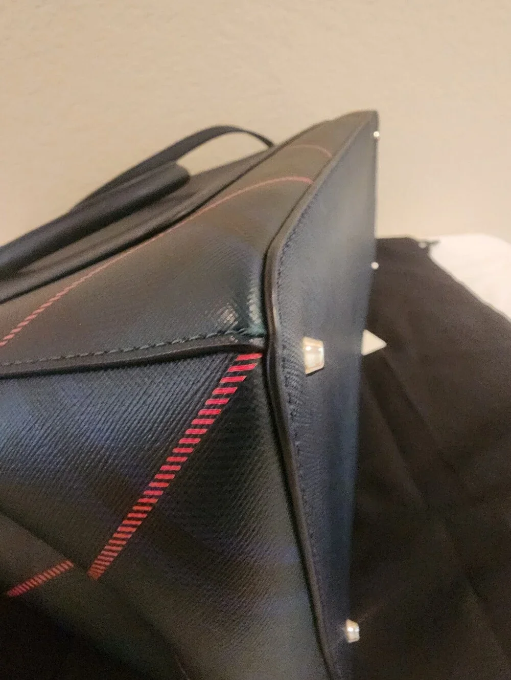Lauren Ralph Lauren Plaid Hanna Satchel Crosshatch Leather EUC w/ Dust Bag